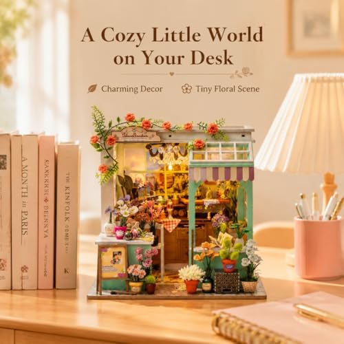 diy miniature flower house book nook kit with, package contents