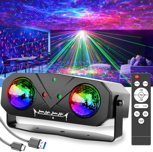 Party Disco Ball, Dj Disco Light Strobe Dance Sound Activated with Remote Con...