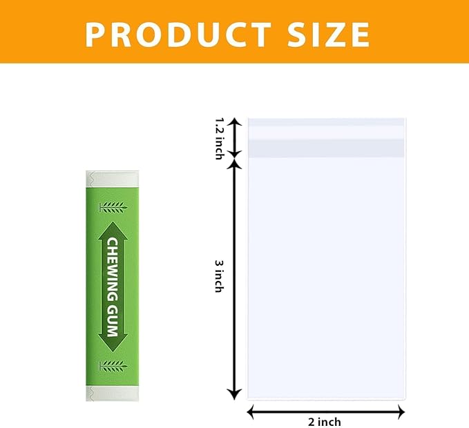 PigPotParty 2"x3" Cellophane Cookie Bags Self Sealing, 100 Pcs Clear Plastic Treat Individual Cookie Bags with seal, Perfect for Goodies, Party Favors, Snacks, Gift Wrapping