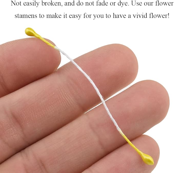HAHIYO 700Pcs 3mm Yellow Pearl Straight-head Artificial Floral Pistil for Making & Decoration