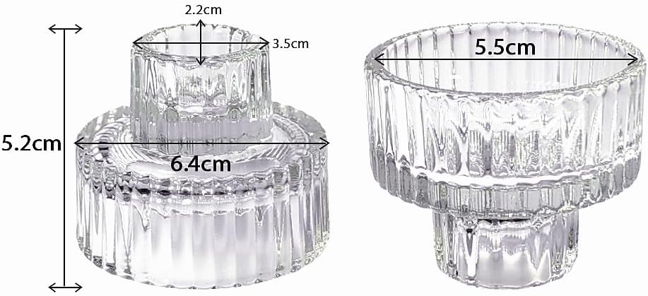 Hosley Set of 24 Glass Taper Candle Holders/Tea Light Candle Holders 2 Inches High Ideal Gift for Weddings Party Favor Reiki Meditation