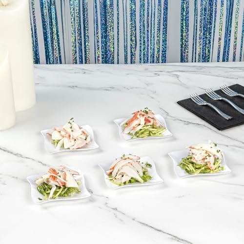 restaurantware 3 x 3 inch dessert plates 100, close-up detail