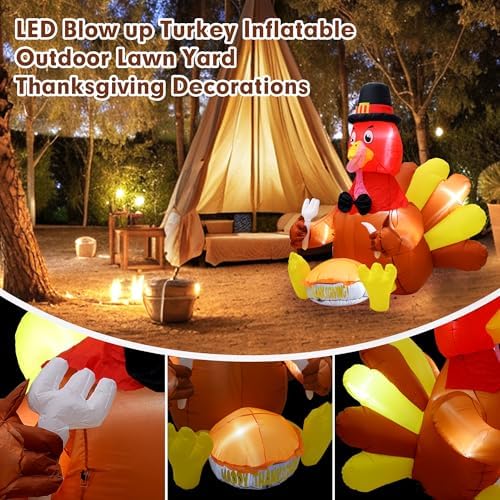 6ft thanksgiving inflatable turkey decoration, blow up turkey, package contents