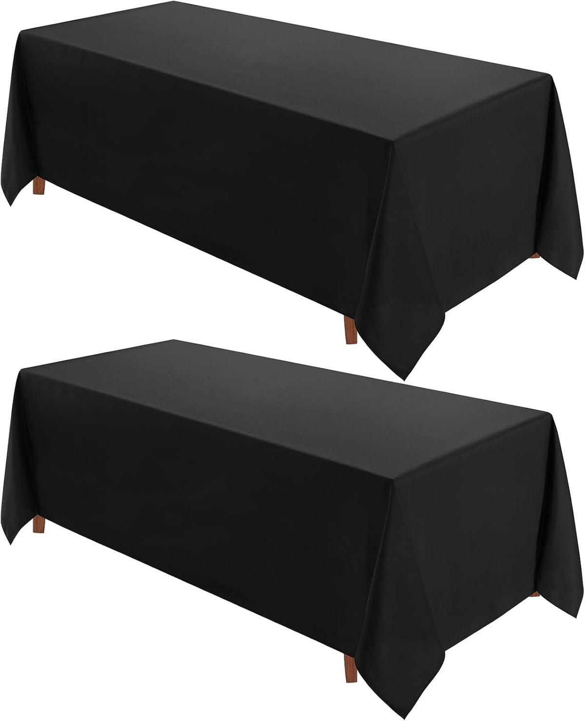 VidaFete Classic Series 2 Pack 90 * 156inch Black Rectangle Tablecloth