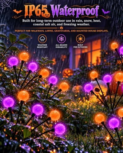 ozs 6 pack orange purple halloween decorations outdoor, side view