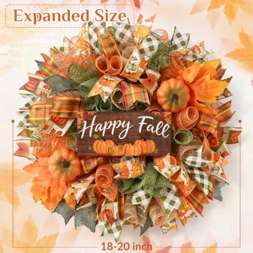 fall decor, fall wreaths for front door, 20" shown in use