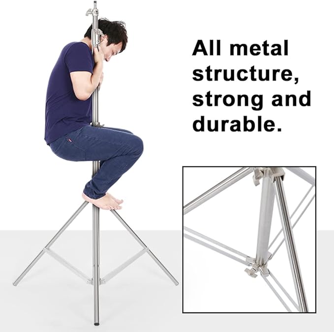 Stainless Steel Backdrop Stand 9.5ftx10ft Photo Stand for Backdrop Video Adjustable Background Support Stands for Portrait & Studio Photography, Photoshoot, Parties, Baby Shower, Birthday, Wedding