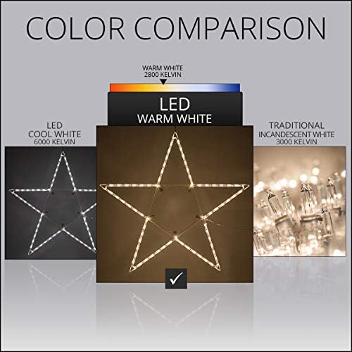 48" warm white led christmas star decoration folding showing dimensions