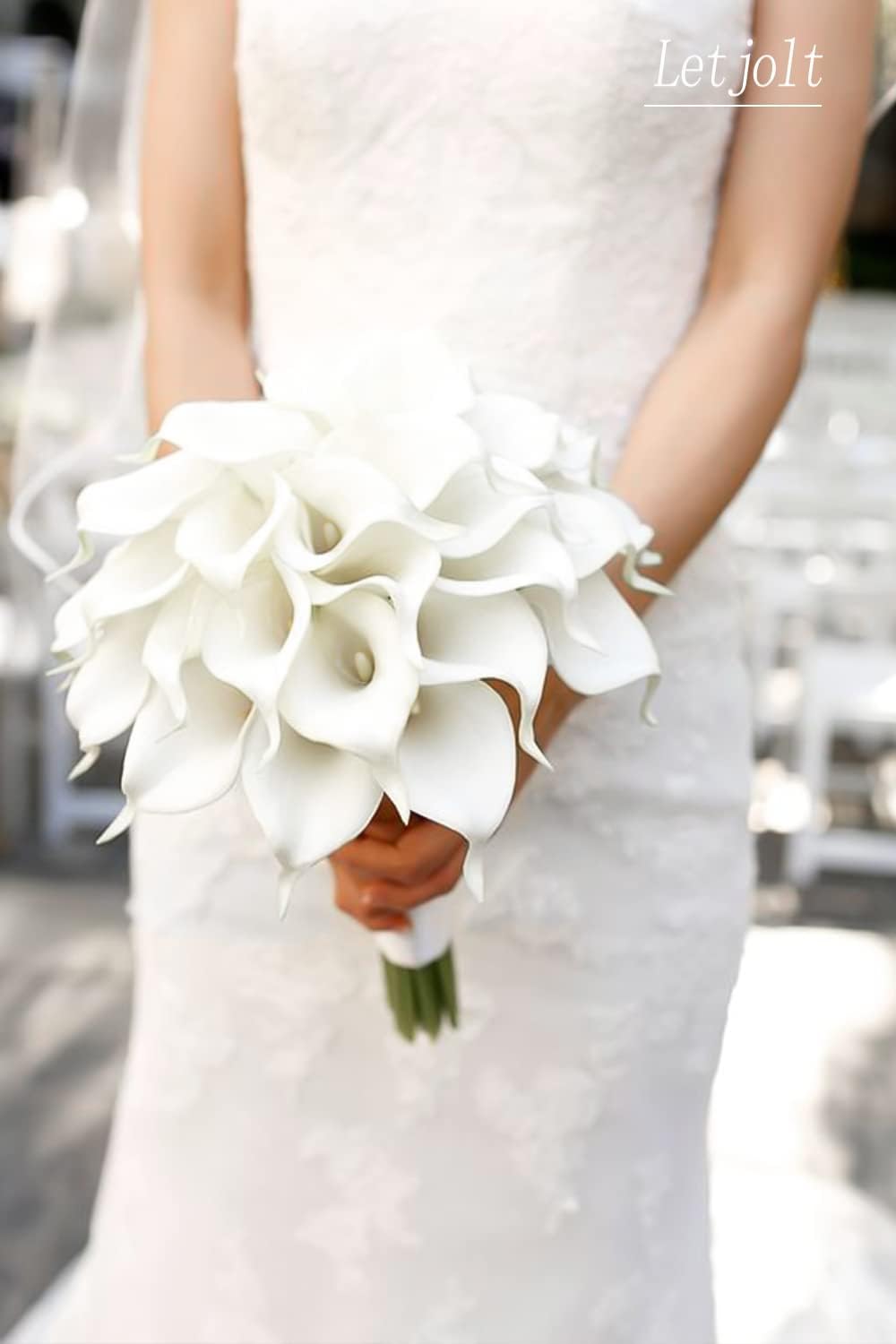 Letjolt White Artificial Calla Lily 12Pcs Realistic Flowers Bouquet | Wedding Bride Shower, Blessing Gift, Home Decoration, Faux Calla Lilies
