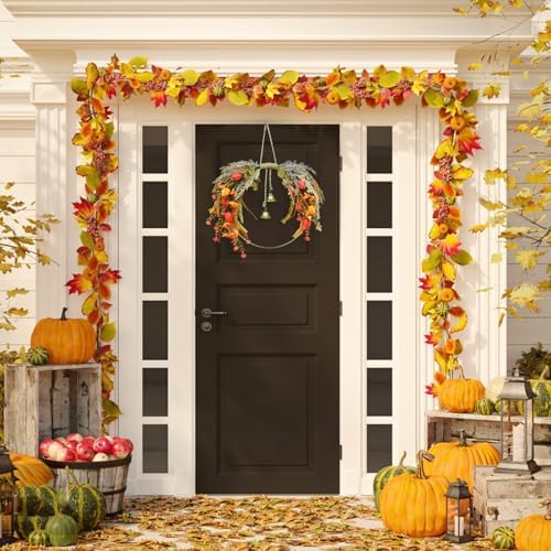 fall leaves wreaths for front door outside fall, package contents