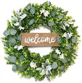 24inch spring wreaths for front door, faux boxwood, main product view
