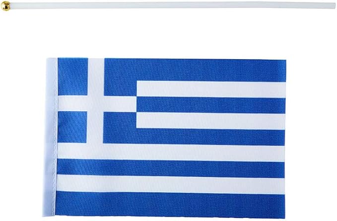 Greece Flag Greek Flag, Small Mini Handheld Greece Flags on Stick, Ideal for Party Parades Sports Events Patriotic Festival Decorations