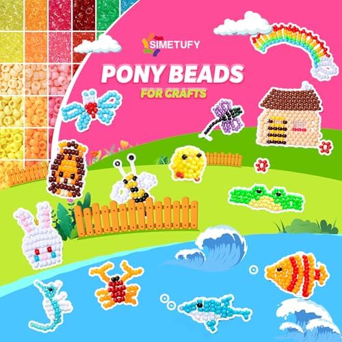 simetufy 14000pcs pony beads bulk 50 colors for, view 12
