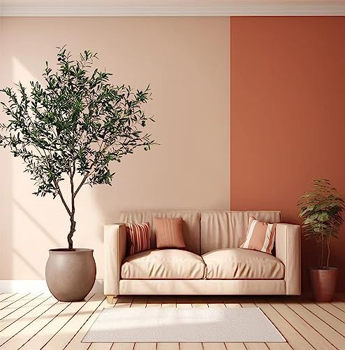 artificial olive tree 7ft(82in,2200+uv protection leaf) tall,faux olive, front angle view