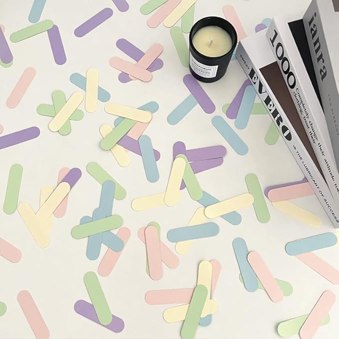 Candy Color Stripes Confetti For Table - Paper Party Decorations For Men Women Boys Girls, Table Sprinkling Scatter Decoration Party Supplies