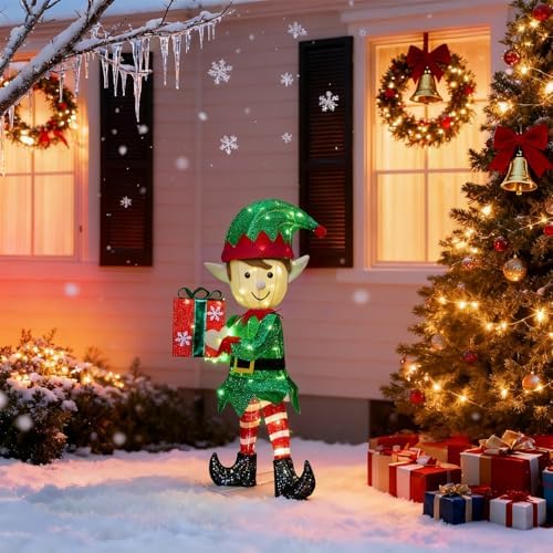 hausse lighted christmas outdoor decor, 38" height pre-lit on a desk or shelf