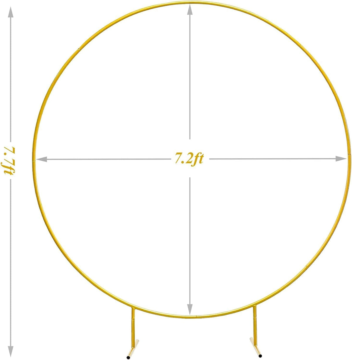 langxun 7.2ft gold metal circle balloon arch kit, close-up detail