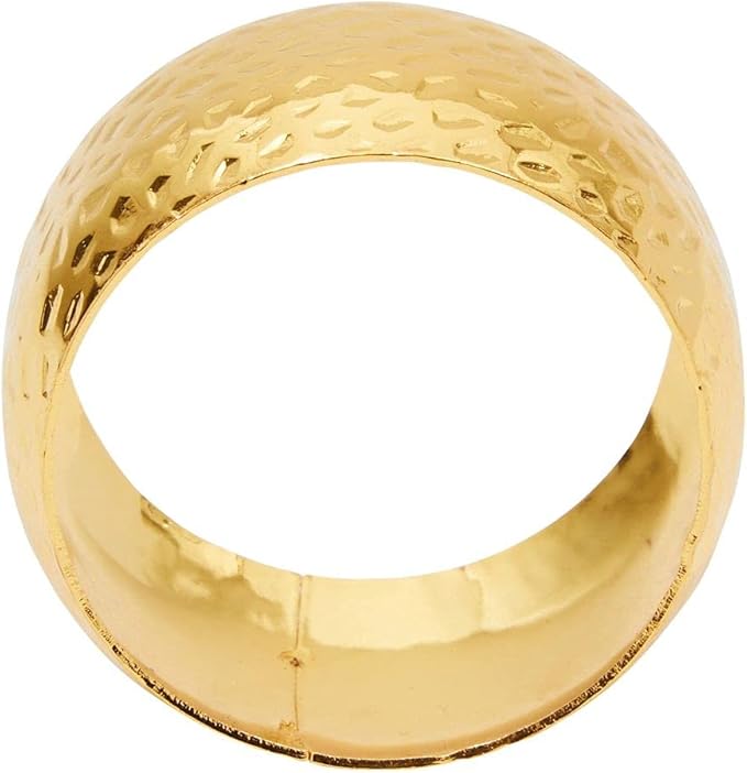 Farmlyn Creek Gold Napkin Ring Set of 12 for Weddings & Events - 1.8 x 1.8 in Zinc Metal Round - Reusable Zinc Design