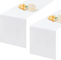 2 Pack White Table Runner 12 x 90 Inch Solid Color Farmhouse Runners Coffee Table Dresser for Daily Party Home Decoration