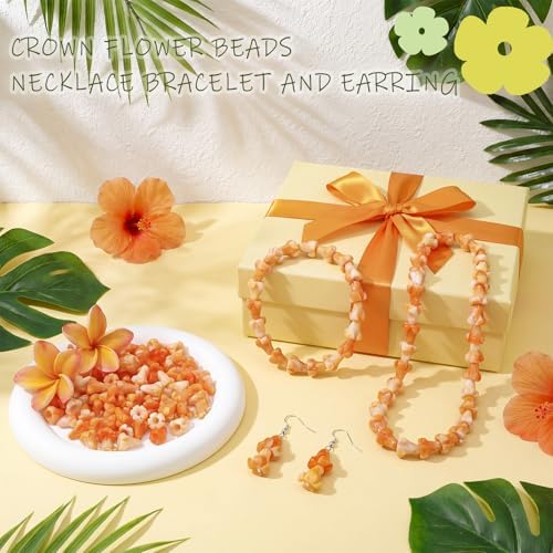 jutom 100 pcs puakenikeni flower beads hawaiian for, side view