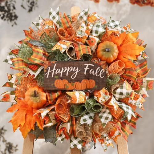fall decor, fall wreaths for front door, 20" showing dimensions