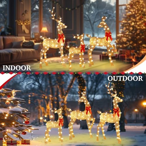 63 inch 2.5d champagne large lighted christmas deer, package contents