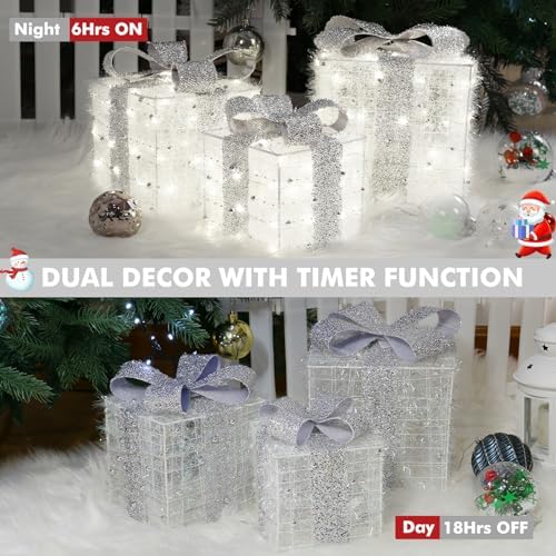 christmas lighted gift boxes 140 leds christmas decoration, close-up detail