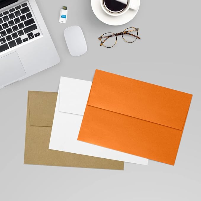LUXPaper A7 Invitation Envelopes | Peel & Press | 5 1/4" x 7 1/4" | Flame Metallic | 80lb. Text | 50 Qty