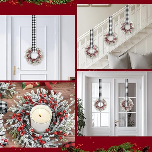 9.5'' small christmas kitchen cabinet wreaths with adjustable showing dimensions