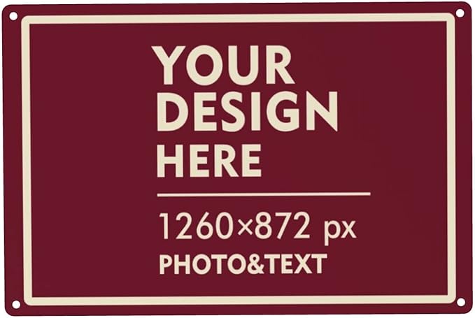 Custom Signs Outdoor Metal Sign - 12 x 8 Customized Personalized Aluminum for Office, Home, Business, Decor, Road Signs, Rust-Proof (Ivory Text Box)