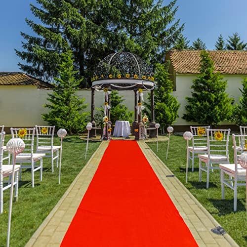 J&A Homes Red Aisle Runner - Professional-Grade Nylon, Includes Tape Doub...