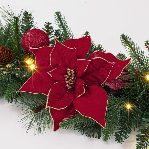 shareconn 9ft prelit christmas garland with multi-color led on a desk or shelf