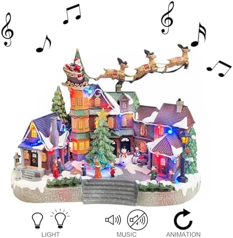 moments in time christmas village centerpiece decor santa, close-up detail