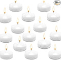 JHENG 50 Pack Floating Candles, 2'' White Unscented Dripless Wax Burning Candles, for Cylinder Vases, Weddings, Party and Holiday