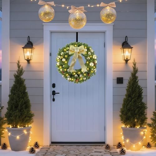 hausse 21" lighted christmas wreath with metal hanger, main product view
