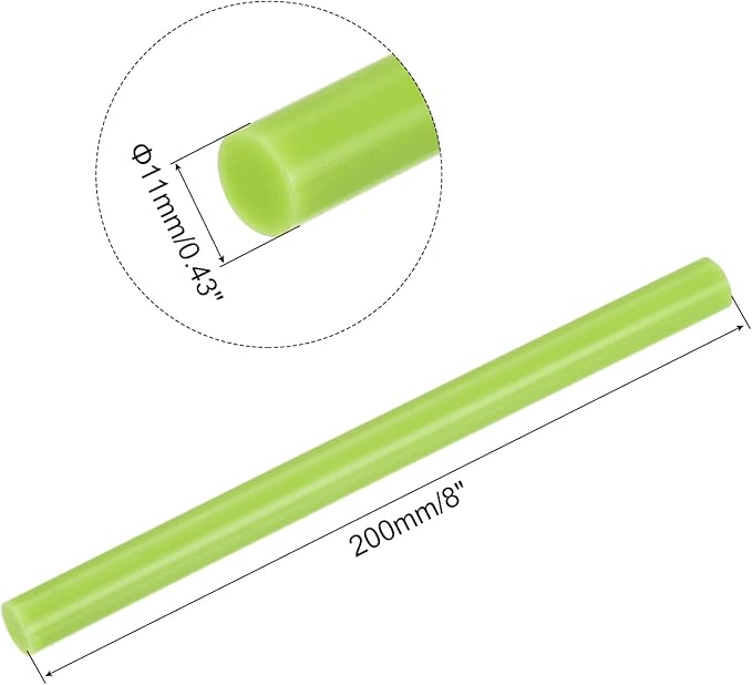 uxcell 20pcs Hot Glue Sticks for Glue Gun 11mm/0.43-inch x 8-inch Mini Hot Melt Adhesive Glue Stick Bright Green