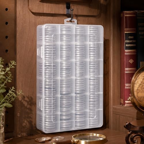 FULLCASE Coin Capsules for Collectors, 168-Piece Storage Case,Fits 20-46mm
