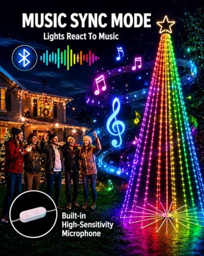 14.5ft outdoor christmas tree with light, diy light, package contents