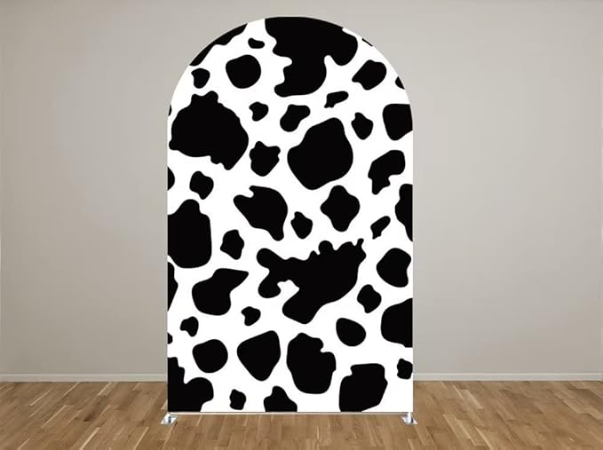 Arch Backdrop Chiara Arch Stand Covers Stretchy Spandex Fabric Cow Pattern Background for Birthday Baby Shower Party Decoration