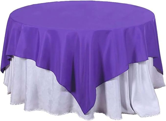 Efavormart 70" Premium Square Polyester Tablecloth for Wedding Kitchen Dining Events - Purple