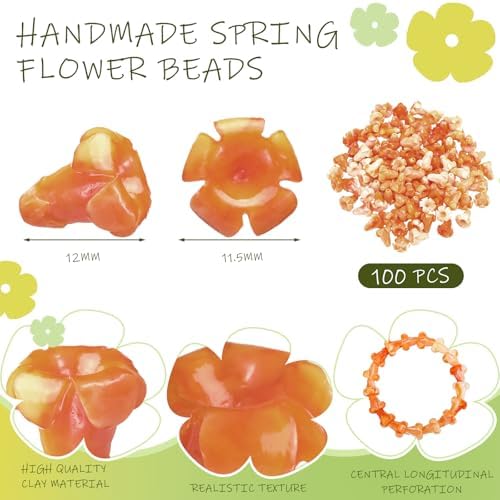 jutom 100 pcs puakenikeni flower beads hawaiian for shown in use