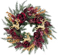 svndlyn 22 inch lighted burgundy christmas wreath with, main product view