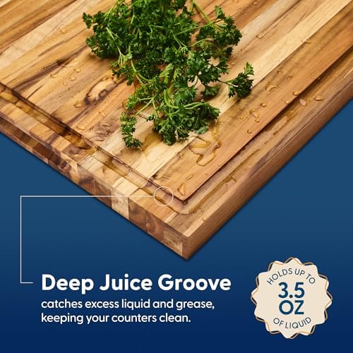 sonder los angeles laurel teak wood cutting board, side view