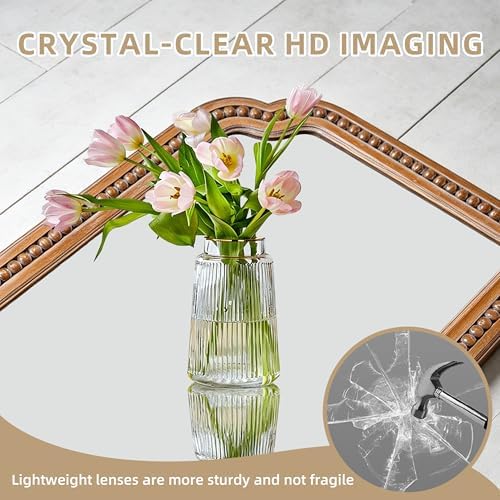 36x24 inch farmhouse arch wall mirror wood beaded, close-up detail