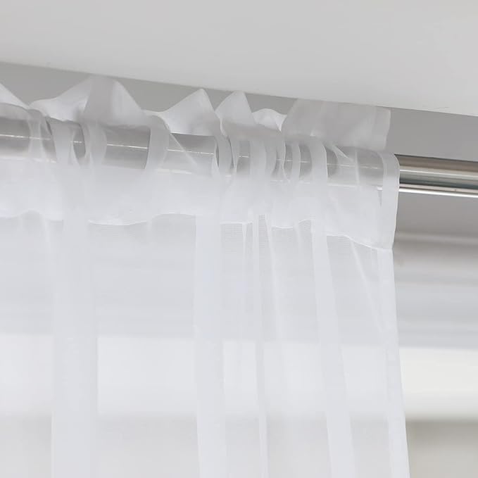 Window White Sheer Curtains 108 Inches Long 2 Panels Sheer White Curtains Clear Curtains Basic Rod Pocket Panel Beige Grey Purple Pink 63 72 84 95 108 Inch Bedroom Children Living Room Yard Kitchen