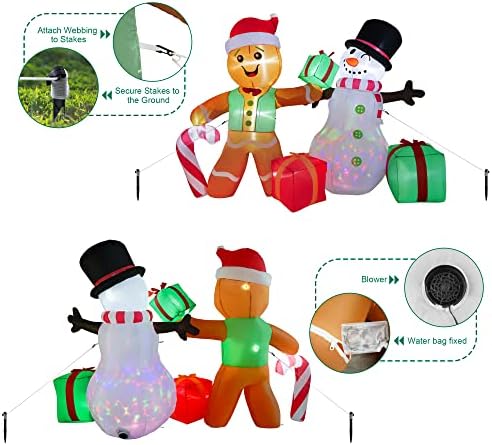 coolwufan 6 ft christmas decorations outdoor inflatables gingerbread, package contents