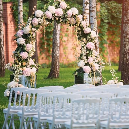 outvita 7ft metal garden arch arbor, black trellis, front angle view