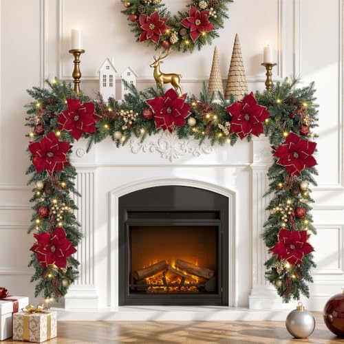 shareconn 9ft prelit christmas garland with multi-color led, package contents