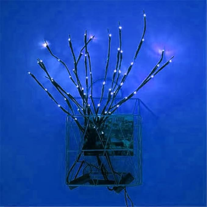 MENCH Branch Lights,6 Pcs Twig Light USB&Battery Powered 8 Flashing Modes by Remote Control.Branch Lights for Indoor, Light Up Decorations for Halloween Day and Christmas,Blue