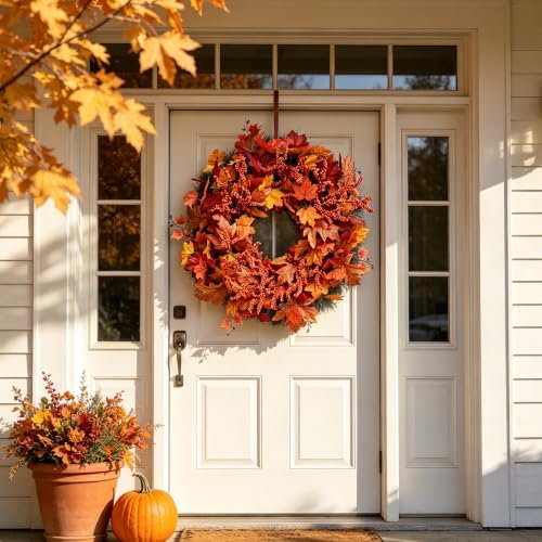 fall maple leaf wreath, 26inch fall wreaths for, package contents